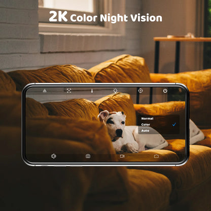 GENBOLT 2K Pet Camera Indoor with Phone APP, Auto Cruise 360°, Motion Detection, Two-Way Audio, Night Vision, Alarm, Supports SD