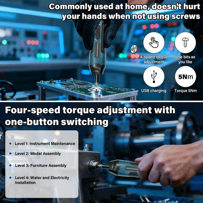 1300MAH Rechargeable Cordless Electric Screwdriver Set 3.6V Power Screwdrivers Drill 4 Torque Screw Driver Household Repair Tool