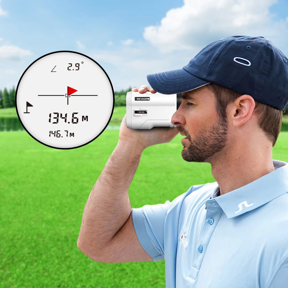 REVASRI Golf Laser Rangefinder Rechargeable 600M/1000M 6X Magnification Monocular Telescope Range Finder for Outdoor Sports
