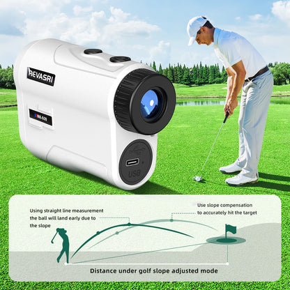 REVASRI Golf Laser Rangefinder Rechargeable 600M/1000M 6X Magnification Monocular Telescope Range Finder for Outdoor Sports