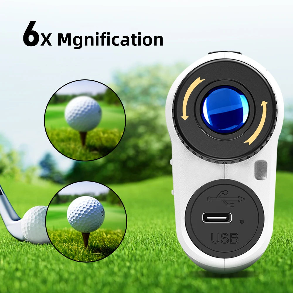 REVASRI Golf Laser Rangefinder Rechargeable 600M/1000M 6X Magnification Monocular Telescope Range Finder for Outdoor Sports
